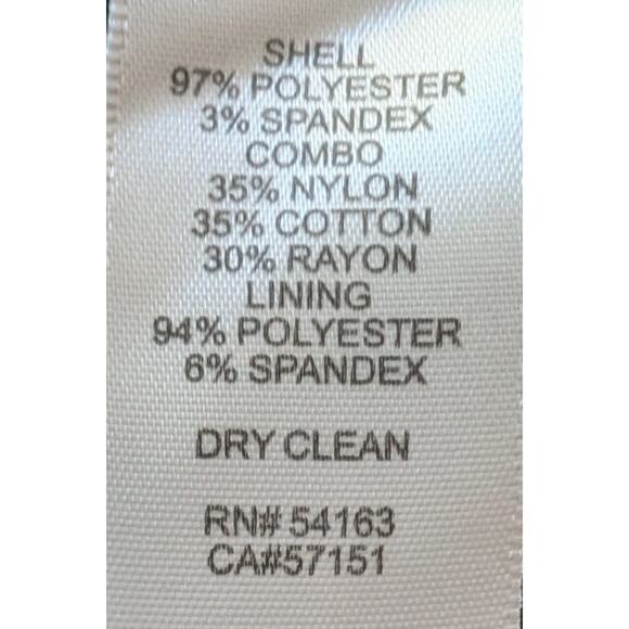 Womens Eliza J Ruffle Top Sleeveless Lace Insert Knee Length Sheath Navy Blue 12 - Picture 5 of 5